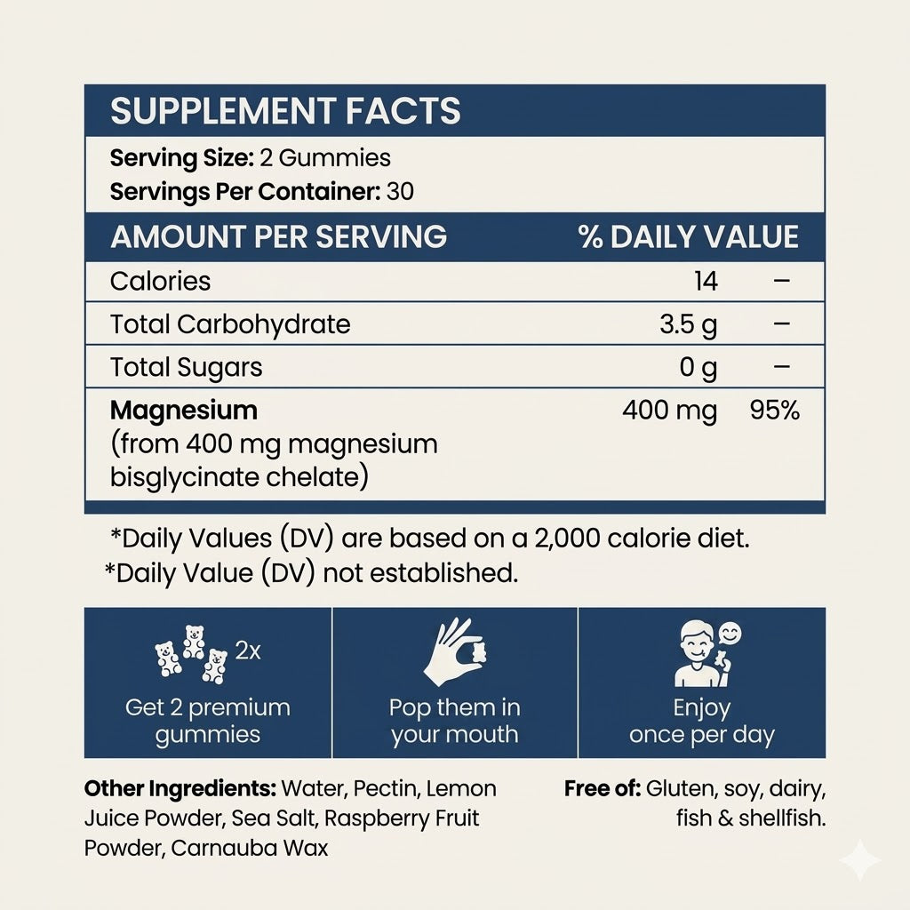 Magnesium Bisglycinate Gummies (400mg)